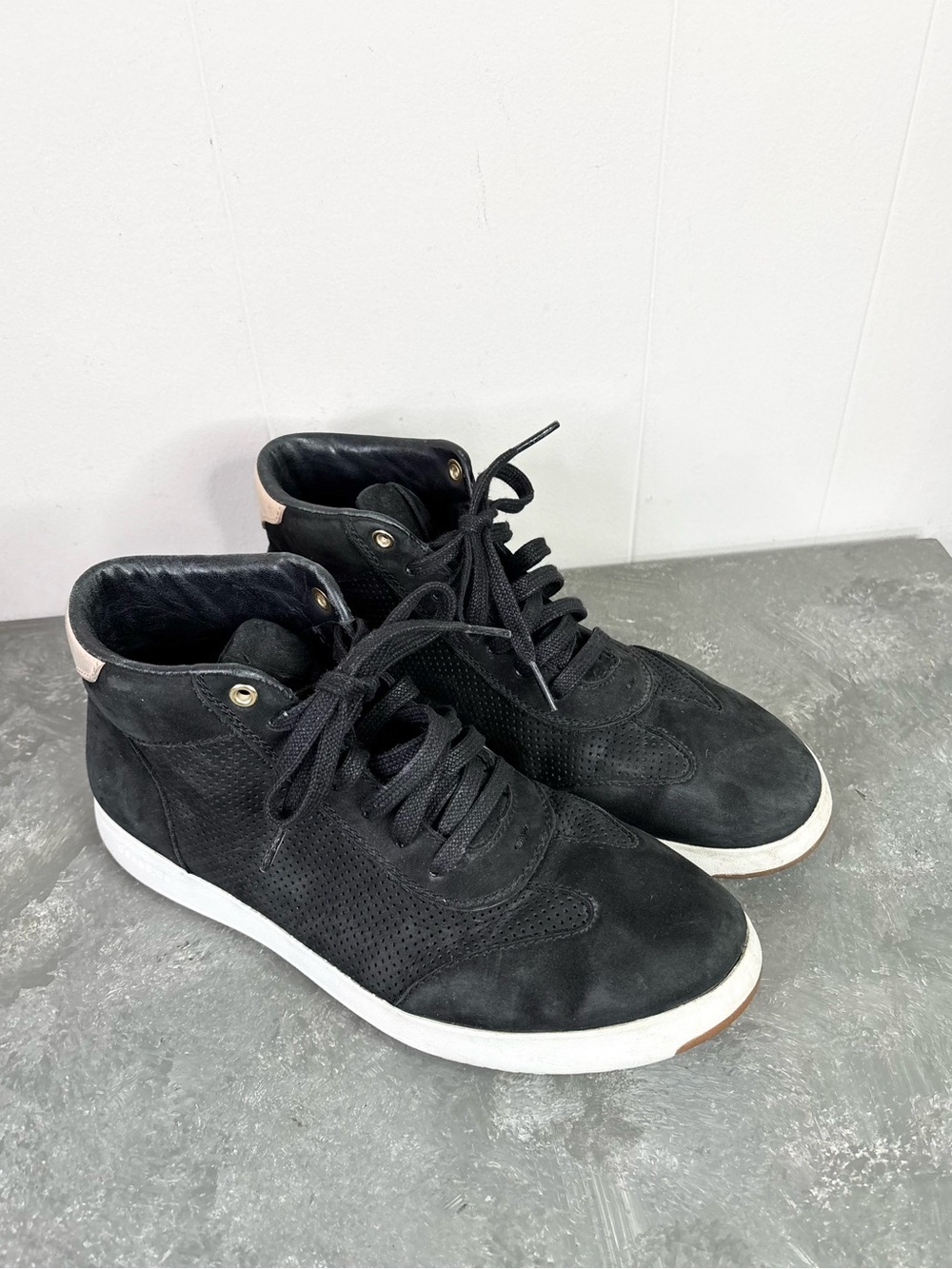 Cole Haan GrandPrø High Top sneakers black suede leather size 8.5